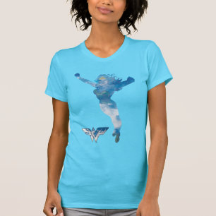 Camiseta La silueta azul cielo de mujer maravilla