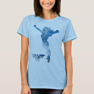 Camiseta La silueta azul cielo de mujer maravilla