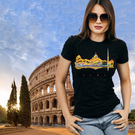 Camiseta La silueta colorida de Roma
