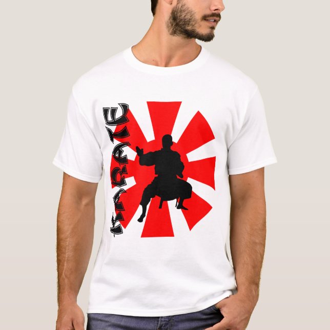 Camiseta La silueta de la estrella del karate del sol en as (Anverso)