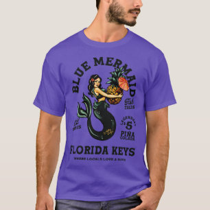 Camiseta La sirena azul de los Cayos de Florida Tiki Dive B