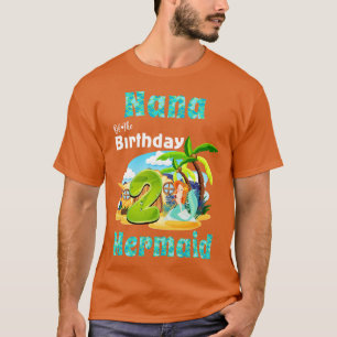 Camiseta La Sirena Cuta Nana Del Segundo Cumpleaños