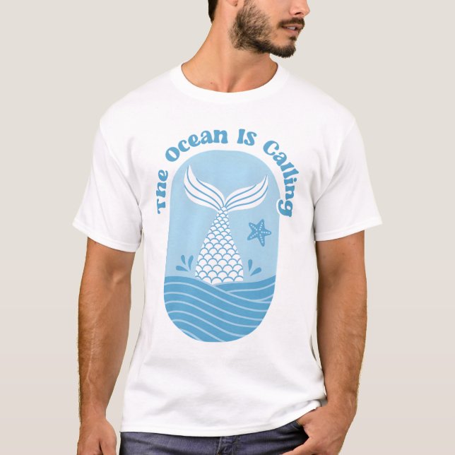 Camiseta La Sirena Dice Que El Océano Llama A Cita (Anverso)
