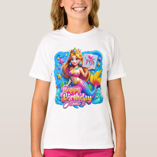 Camiseta La sirena mágica cumpleaños Delight, regalo de cum (Anverso)