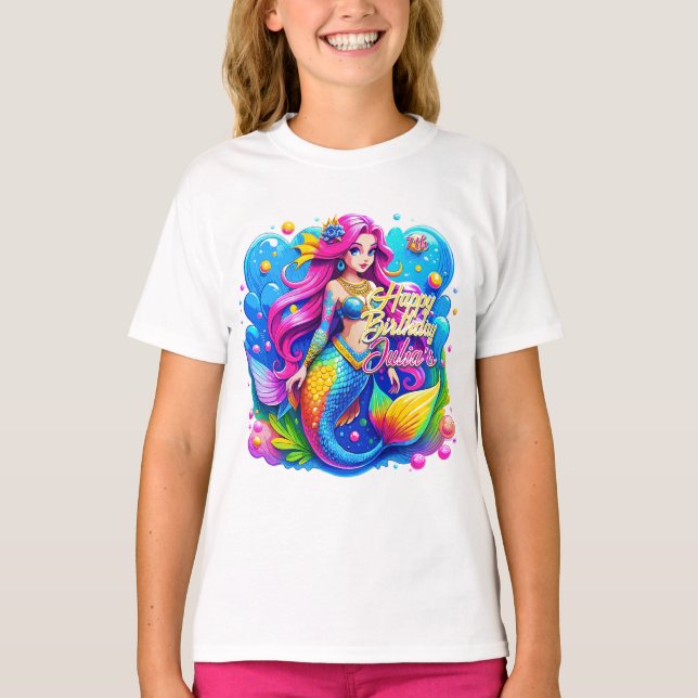 Camiseta La sirena mágica cumpleaños Delight, regalo de cum (Anverso)