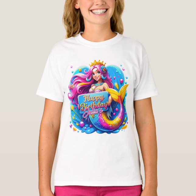 Camiseta La sirena mágica cumpleaños Delight, regalo de cum (Anverso)