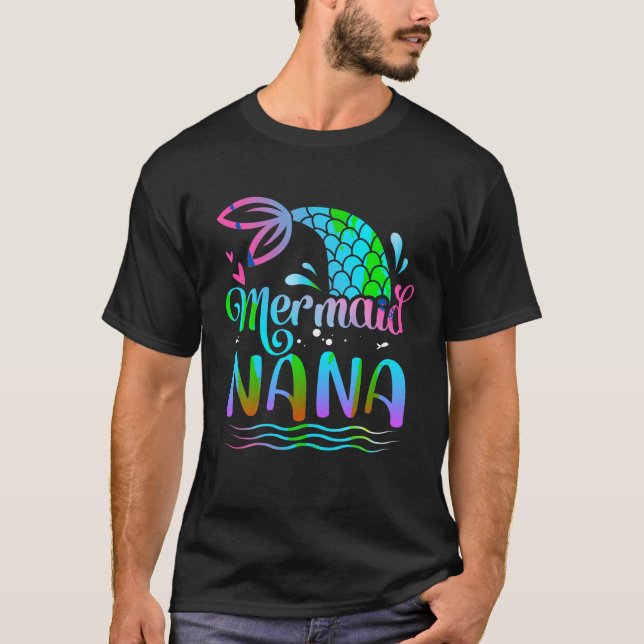 Camiseta La sirena Nana Cute Sirena Cumpleaños Familia (Anverso)