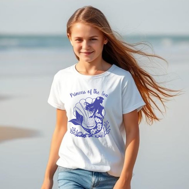 Camiseta La sirena-princesa hawaiana del mar (Hawaiian Mermaid Princess of the Sea, Fisherman Fashion, Beach, Summer, kids t shirt)