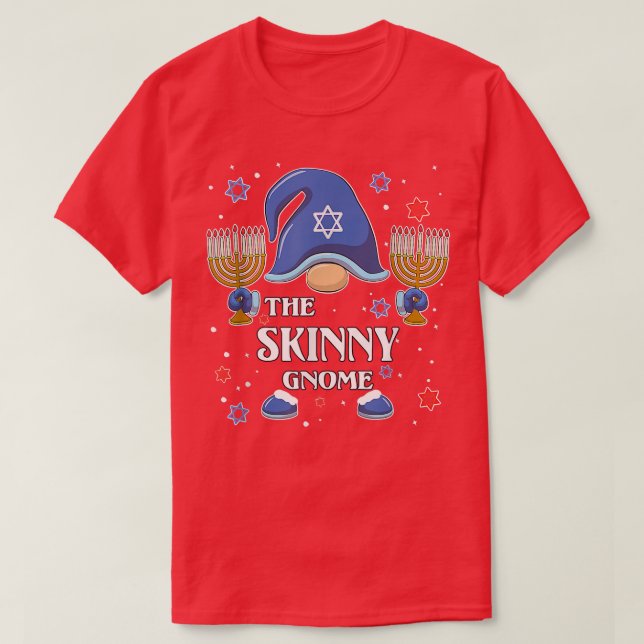 Camiseta La Skinny Gnome de la familia Hanukkah Matching Pa (Diseño del anverso)