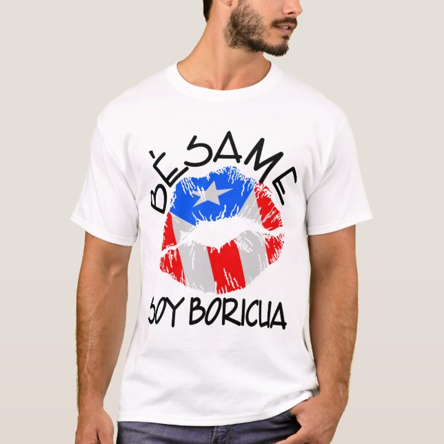 Camiseta La soja Boricua de Besame me besa que soy (Anverso)