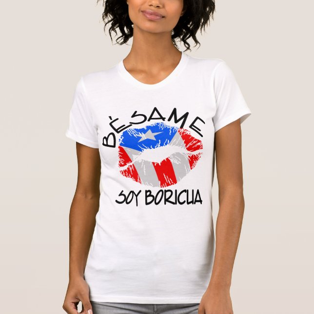 Camiseta La soja Boricua de Besame me besa que soy (Anverso)