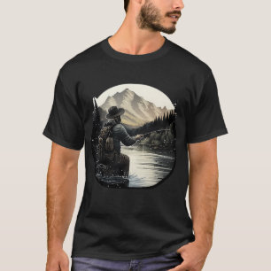 Camiseta La soledad de un hombre mientras pesca en el río