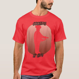 Camiseta La sombra de la cocina en un círculo rojo