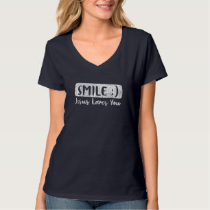 Camiseta La sonrisa de la Vintage te ama Jesús Fe Religiosa