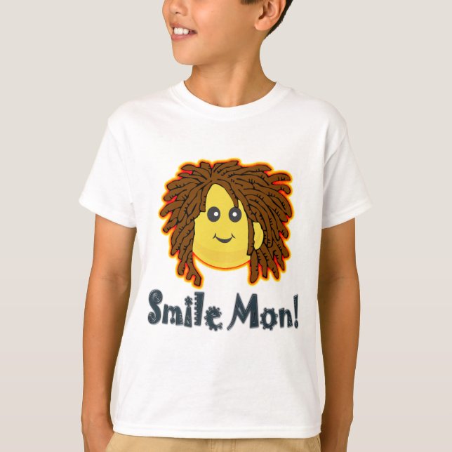 Camiseta La sonrisa lunes Rasta hace frente a los pernos (Anverso)