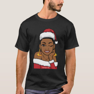 Camiseta La Sra. Claus Winking, afroamericana