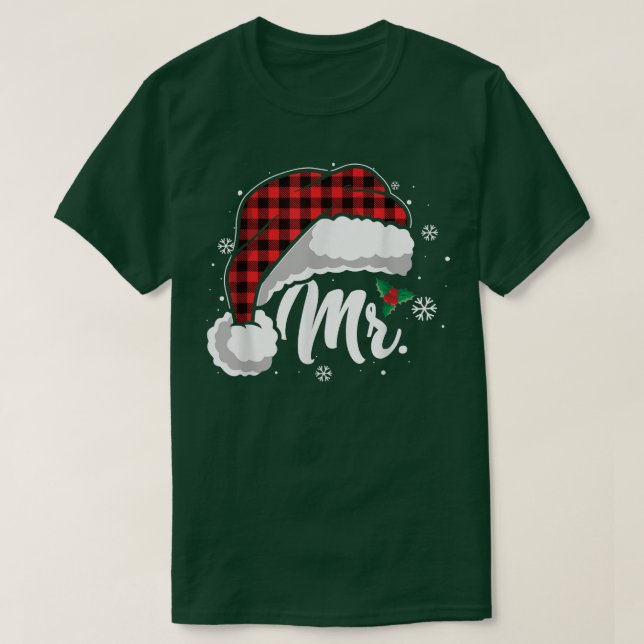 Camiseta La Sra. Y El Sr. Santa Hat Buffalo Jugaron al Cons (Diseño del anverso)