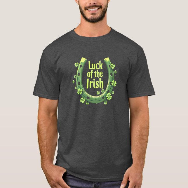 Camiseta La suerte del diseño irlandés de la herradura (Anverso)
