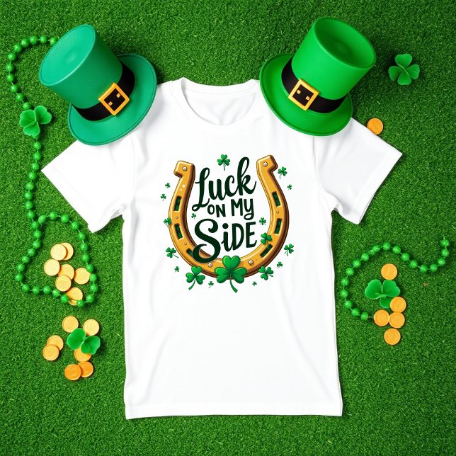 Camiseta La suerte en My Side Irish Horseshoe St. Patrick D (Subido por el creador)