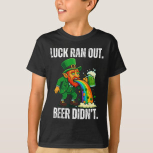 Camiseta La suerte se acabó la cerveza no divertido duende 