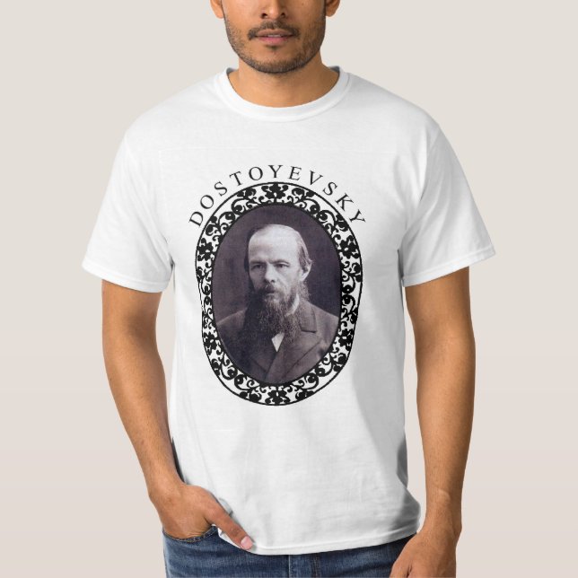 Camiseta La T-Mierda blanca de los hombres de Dostoyevsky (Anverso)