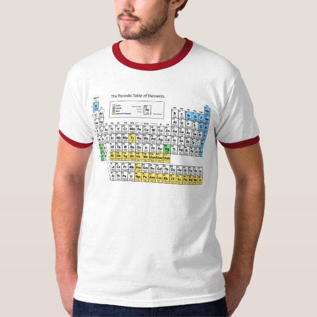 Camiseta La tabla de elementos periódica (Anverso)