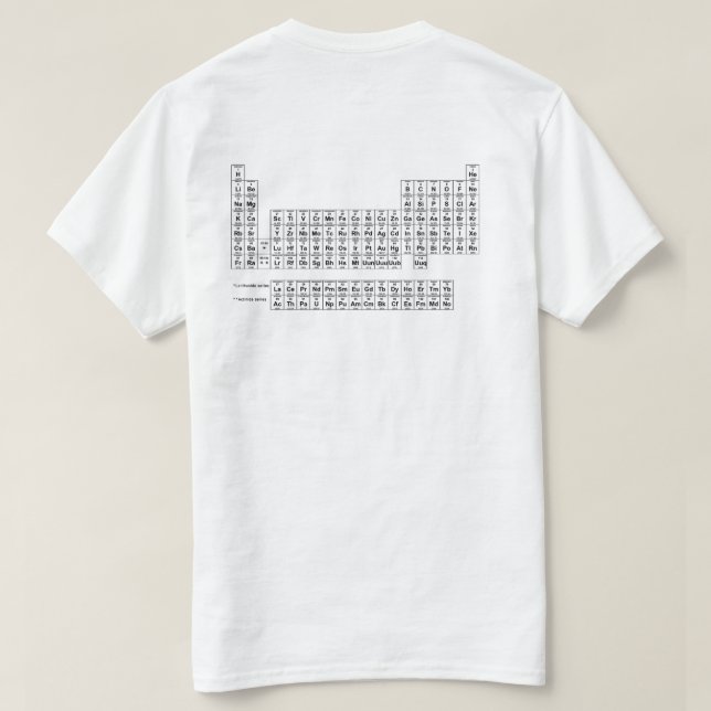 Camiseta La tabla de elementos periódica apoya (Reverso del diseño)