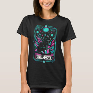 Camiseta La tarjeta Cat Tarot Halloween Bruja Mystical Blac