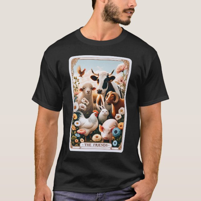 Camiseta La tarjeta de amigos Tarot para animales veganos (Anverso)