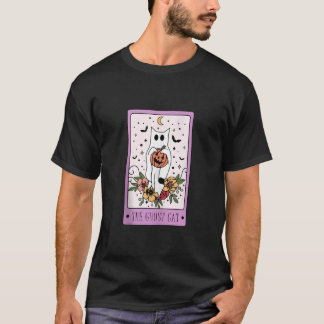 Camiseta La tarjeta de gato Tarot Fantasma Halloween Calaba