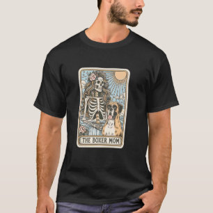 Camiseta La tarjeta de tarot de la mamá boxer, esqueleto de