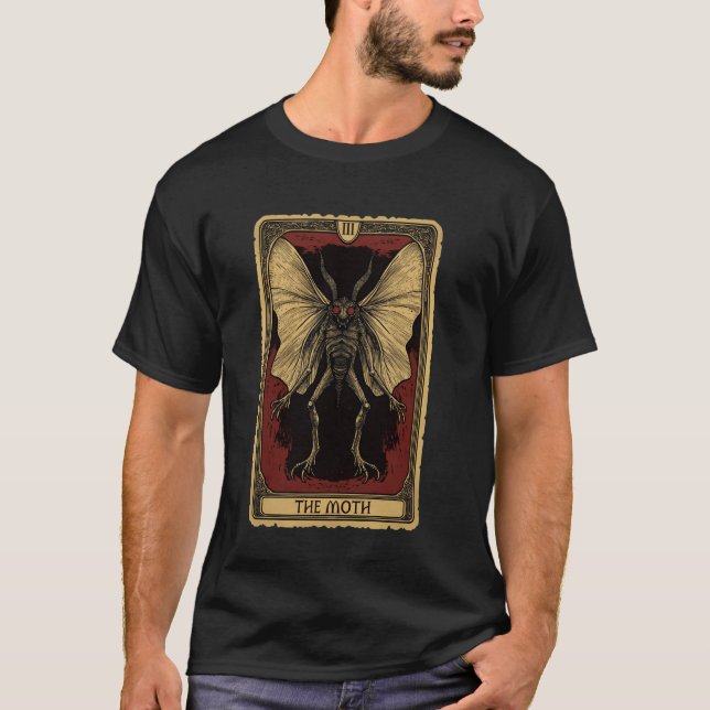 Camiseta La Tarjeta del Tarot de la Polilla Mothman Críptid (Anverso)