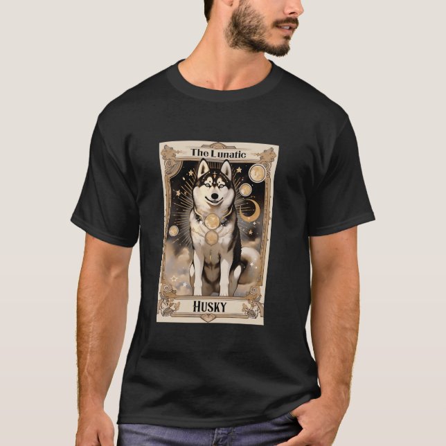 Camiseta La tarjeta lunática Husky Tarot Halloween Mystic H (Anverso)