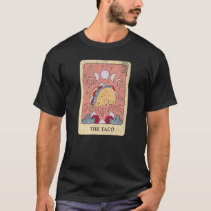 Camiseta La tarjeta Taco Tarot para el retro de comida mexi