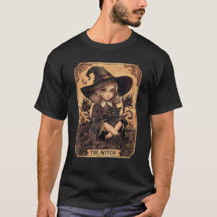 Camiseta La tarjeta Tarot de bruja Gótica Vibes Black Cat