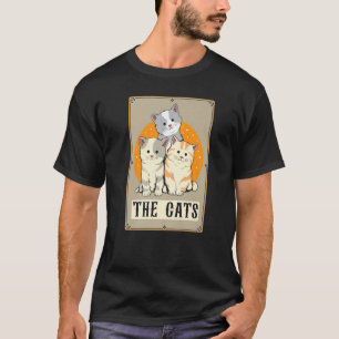 Camiseta La tarjeta Tarot de gatos leyendo Occult Dark Magi