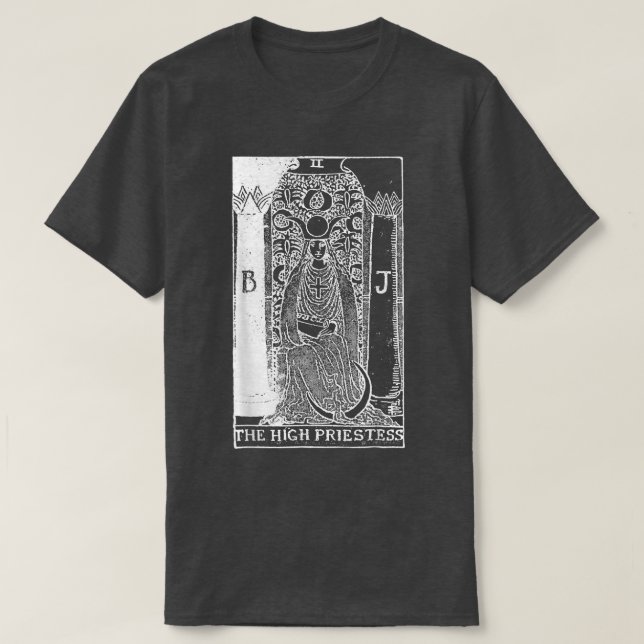 Camiseta La tarjeta Tarot de la alta sacerdotisa  (Diseño del anverso)