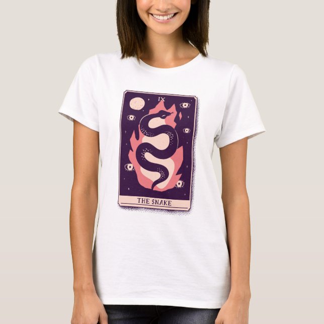 Camiseta La tarjeta Tarot de la serpiente (Anverso)