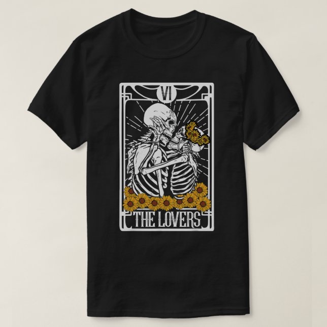 Camiseta La tarjeta Tarot de los amantes leyendo el salón e (Diseño del anverso)
