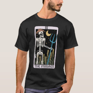 Camiseta La tarjeta Tarot de Skeleton Farmer Gardening G