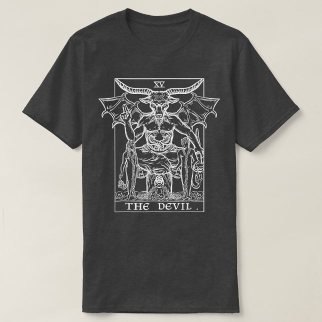 Camiseta La tarjeta Tarot del diablo  (Diseño del anverso)