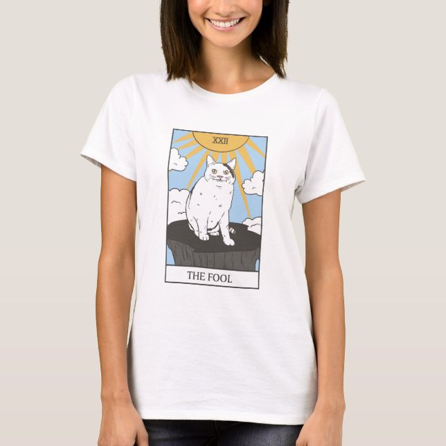 Camiseta La tarjeta tarot del gato tonto (Anverso)