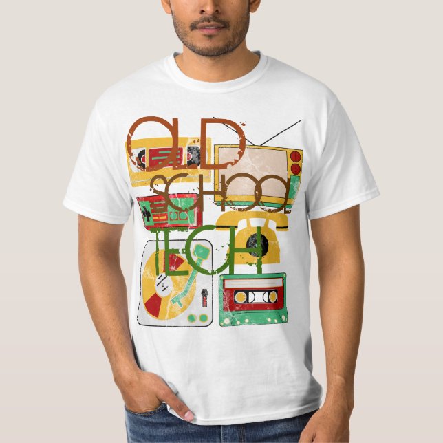 Camiseta La tecnología de la escuela vieja colorea las (Anverso)