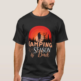 Camiseta La temporada de camping vuelve puesta de sol retro
