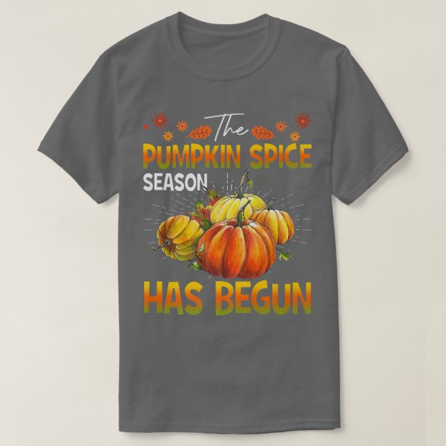 Camiseta La temporada de especias de calabaza ha empezado e (Diseño del anverso)