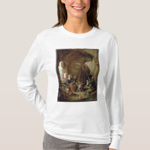 Camiseta La tentación de St Anthony en una caverna rocosa