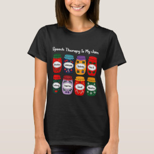 Camiseta La terapia del habla es mi jam Navidad Logopedia