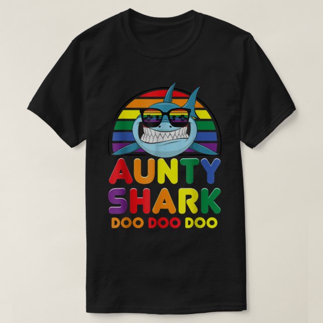 Camiseta La Tía Arcoiris Tiburón Cristales De Sol, La Tía D (Diseño del anverso)