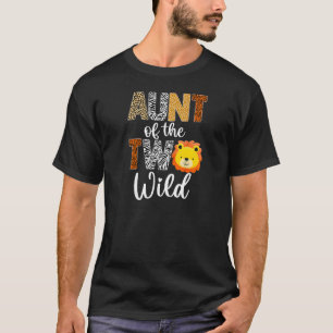 Camiseta La tía de dos bebés salvajes León segundo cumpleañ