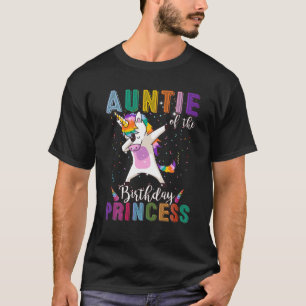Camiseta La tía De La Princesa De Cumpleaños Funny Unicorn 